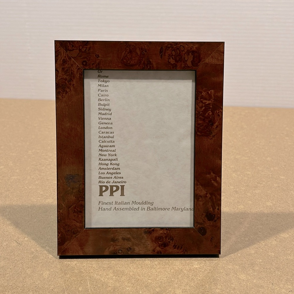 5x7 Finest Italian Moulding Wood Frame Hand Assembled in Baltimore Maryland